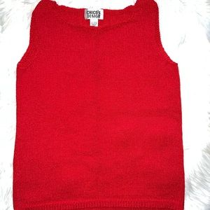 Chico’s Design Red Sweater vest. Round neck size 0